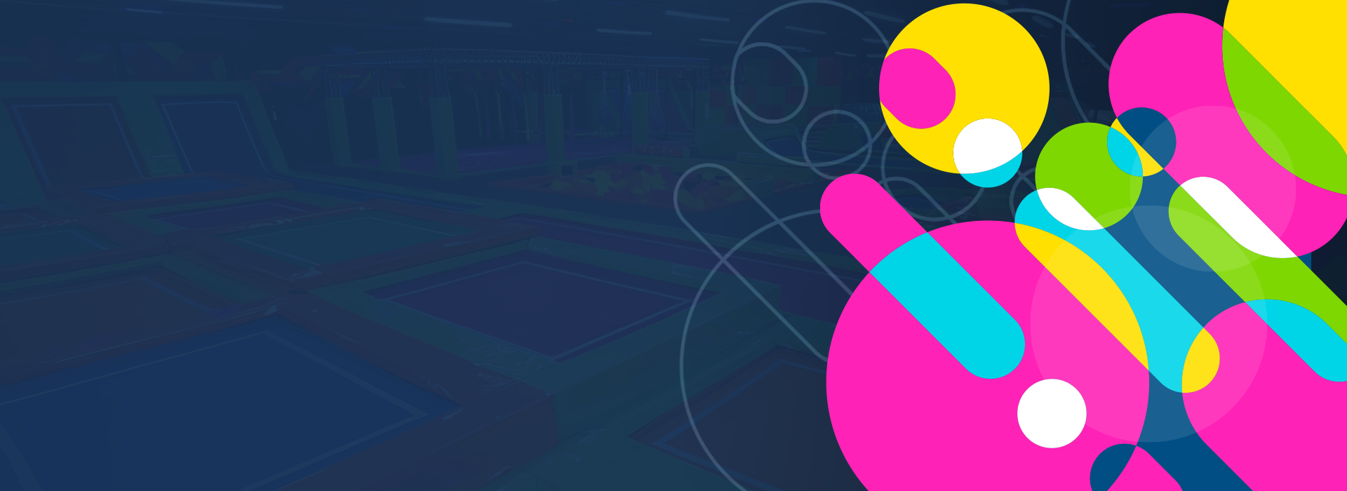 Banner principal do Altitude Park mostrando ambiente de festa com diversão e segurança